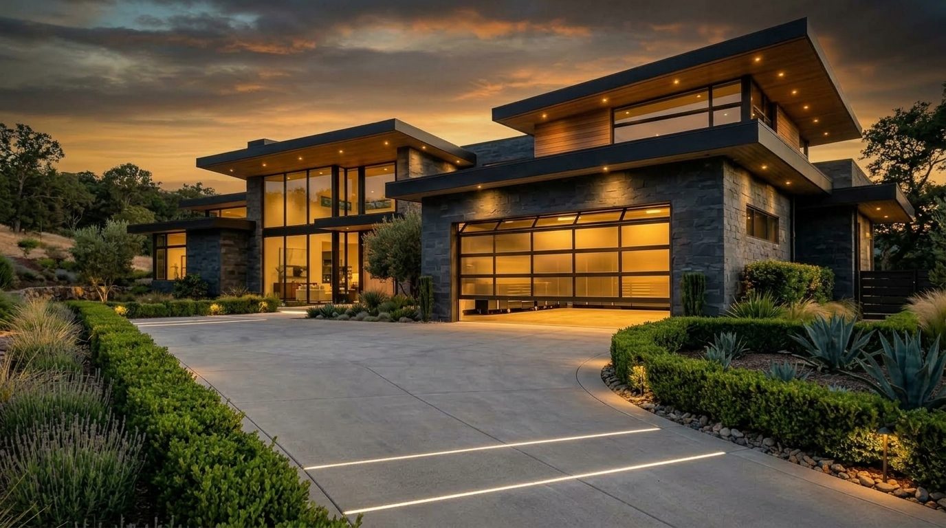 Ward Garage Doors Repairs Garage Door Gliding Open Revealing Warm Illuminated Interior